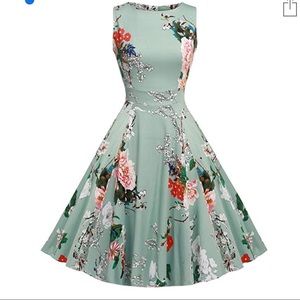 Vintage Style Floral Sleeveless Dress